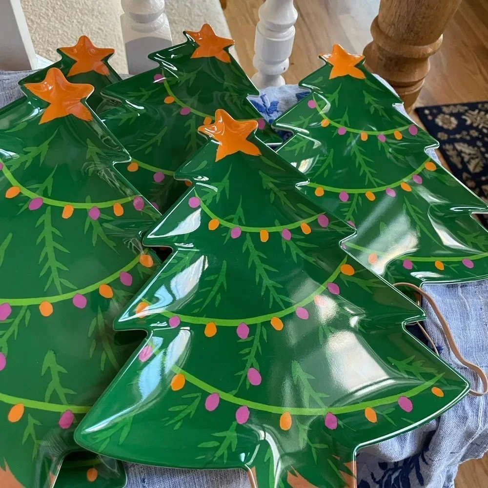 Target Gingerbread and Christmas Tree Cookie Plates Lot of 12!
